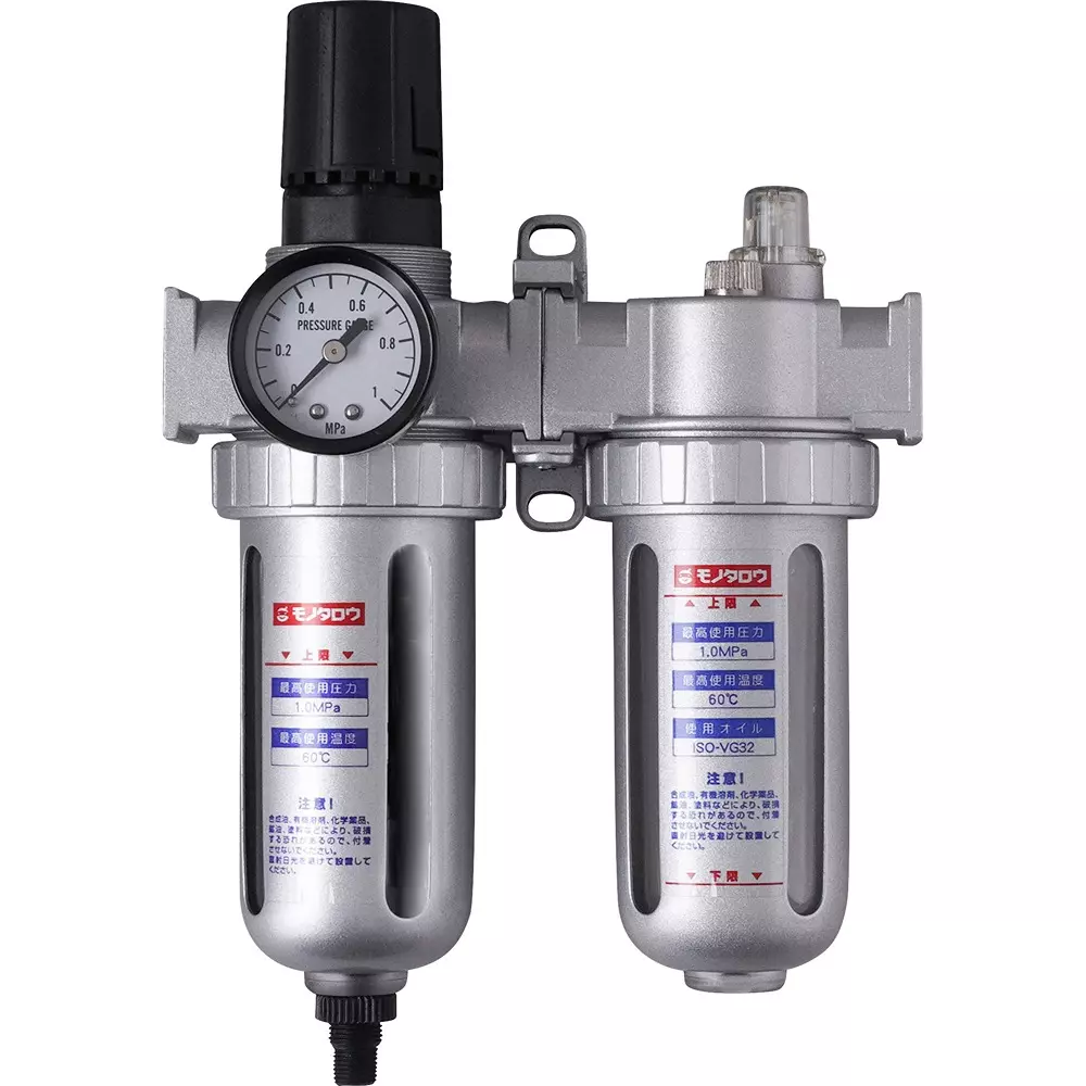 MonotaRO Filter Regulator + Lubricator Unit Auto Drain Type, FRL-2-02A