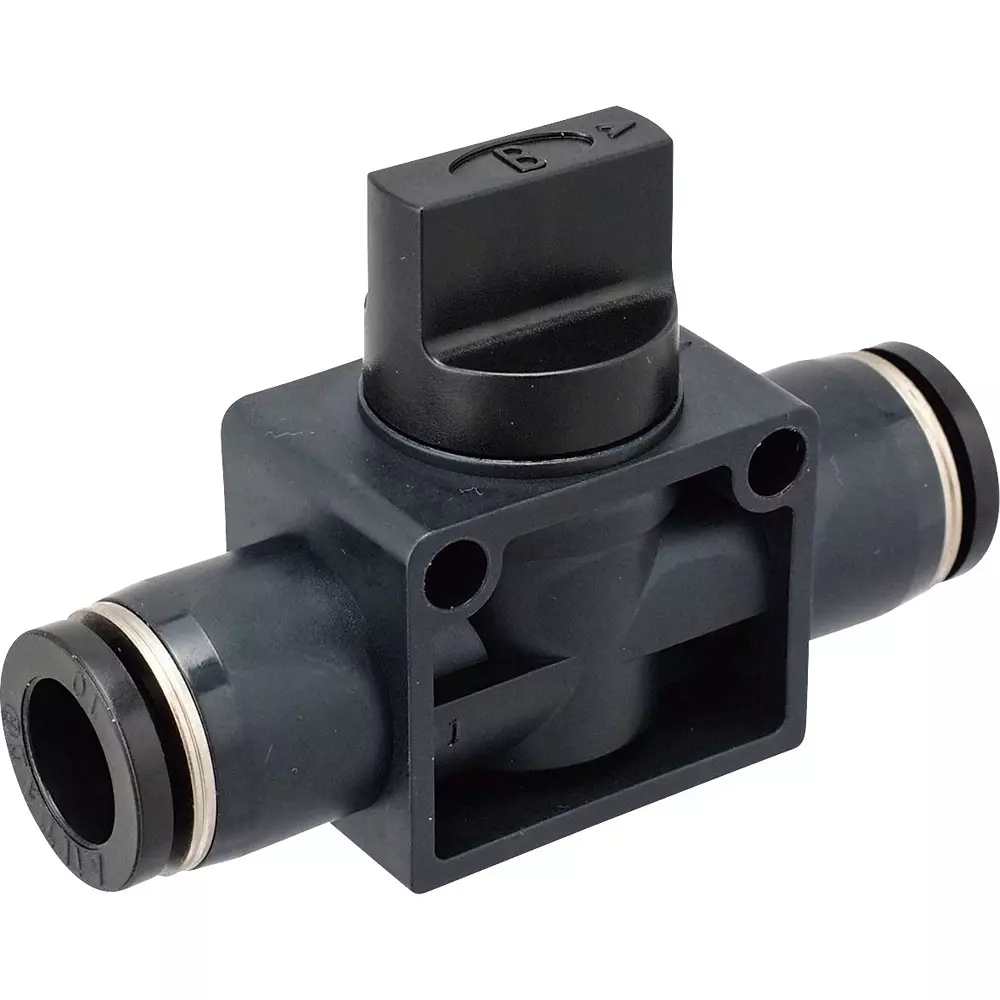 MonotaRO Hand Valve Union Straight 2-Way Valve for 10 mm Tube Outer Diameter, PHV10-2