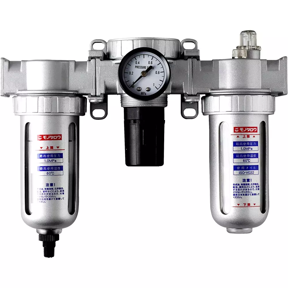 MonotaRO Filter + Regulator + Lubricator Unit Aluminum alloy 1 Mpa PT Type Thread, FRL-3-02A