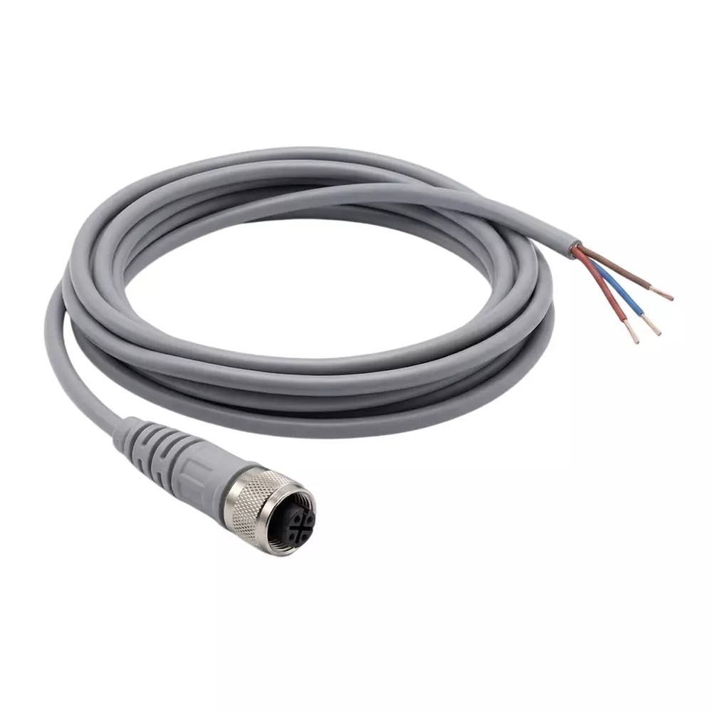 Airtac M12 Connector Cable Female Type 3 Wire and 2 m Length for Pneumatic Applications (Length of 2 m)