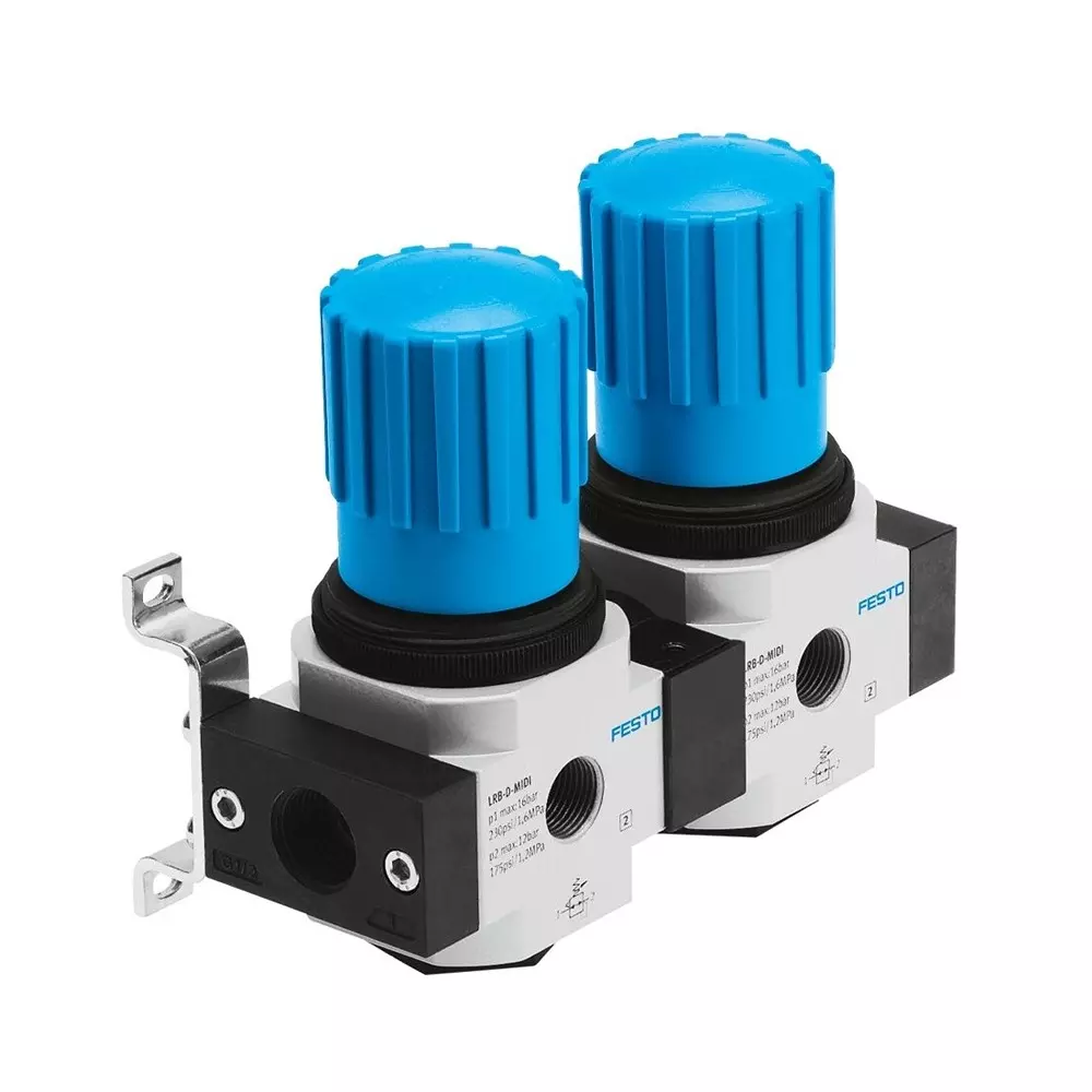 FESTO Pressure Regulating Valve Manifold Rotary Knob With Detent Actuator Lock, 528958