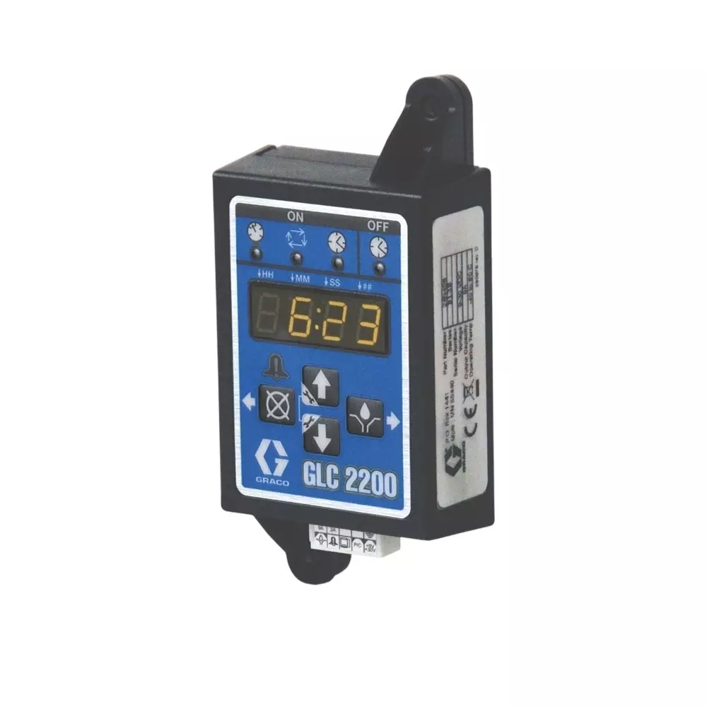 Graco GLC 2200 Lubrication Controller In-Cab Mount Digital Display with LED Indicators 30 V DC Minimum Voltage 7 A, 9 A, 24N468