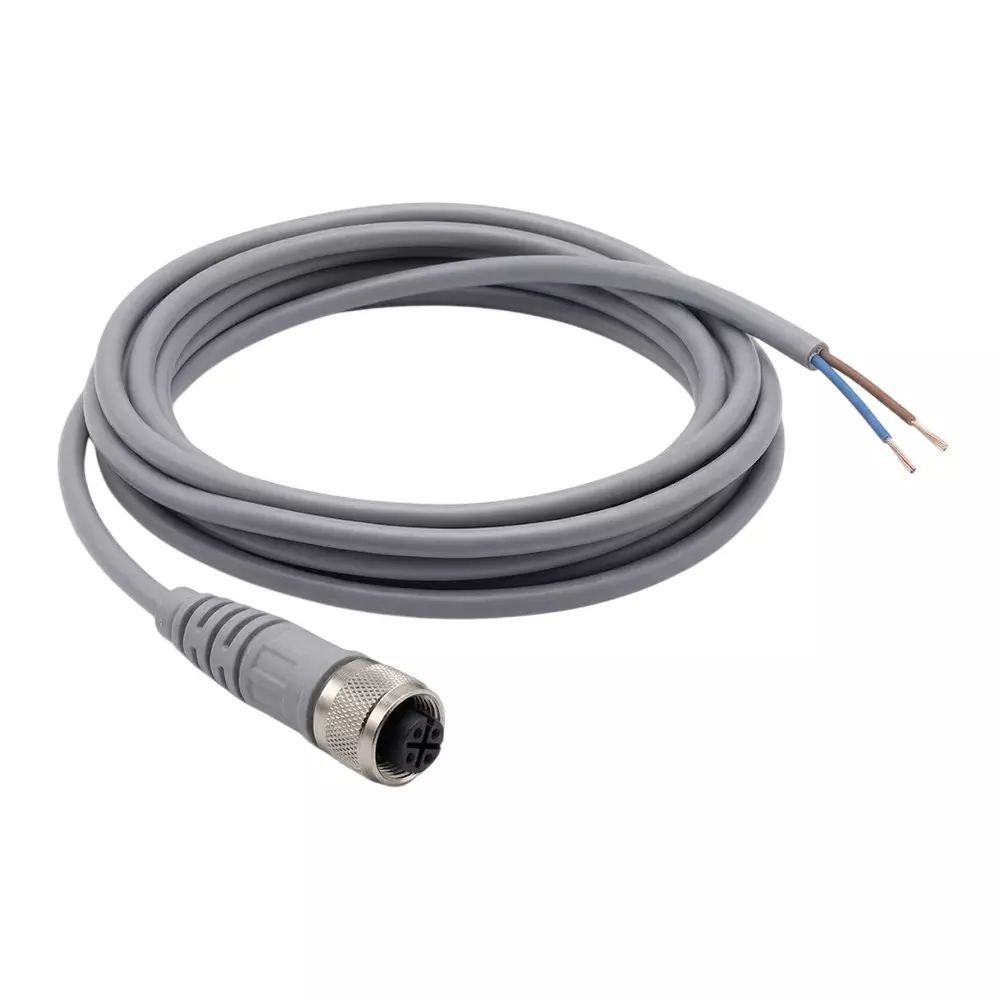 Airtac M12 Connector Cable Female Type 2 Wire and 2 m Length for Pneumatic Applications (Length of 2 m)