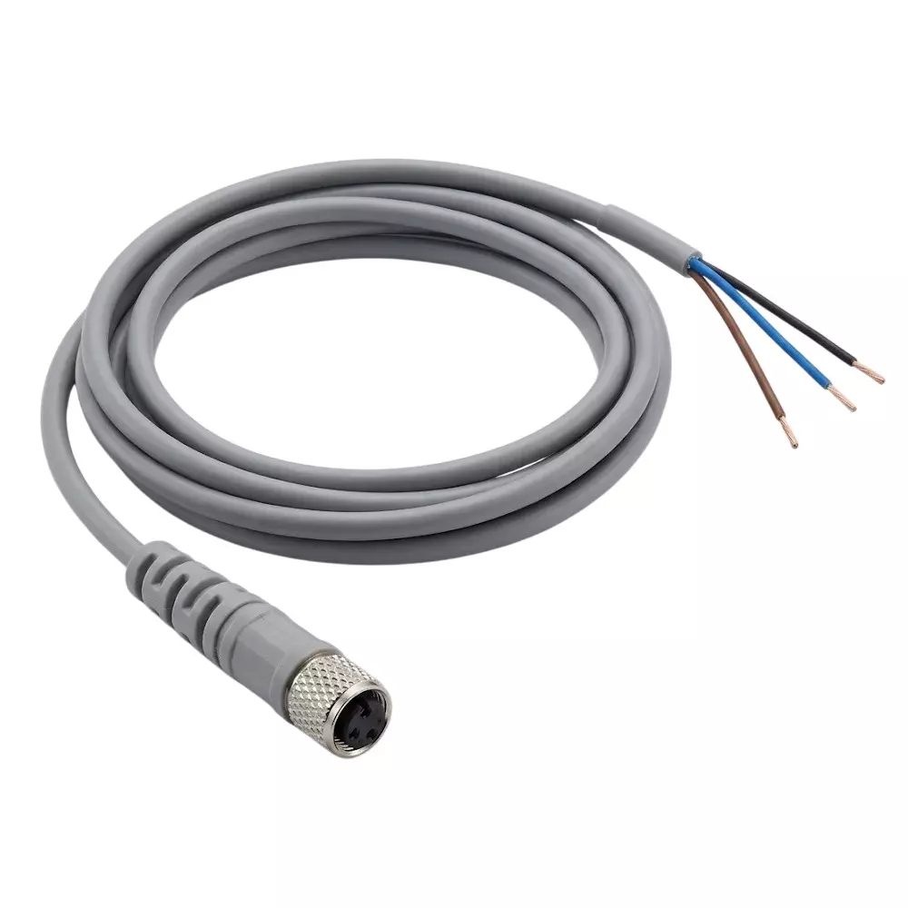 Airtac M8 Connector Cable Female Type 3 Wire and 2 m Length for Pneumatic Applications (Length of 2 m)