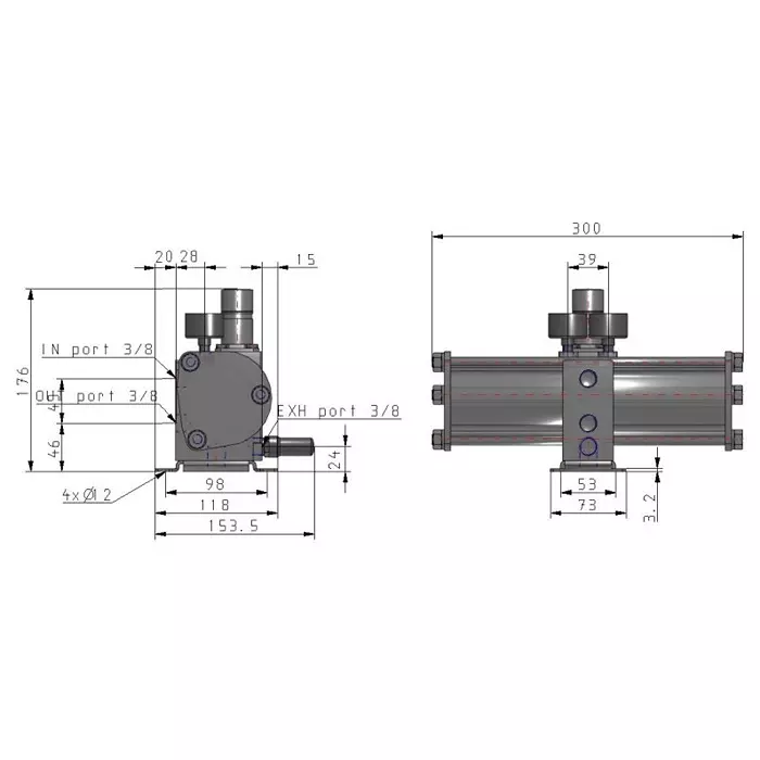 SMC Rc 9.50 mm (3/8 inch) Handle Operated Booster Regulator, VBA20A-03GN