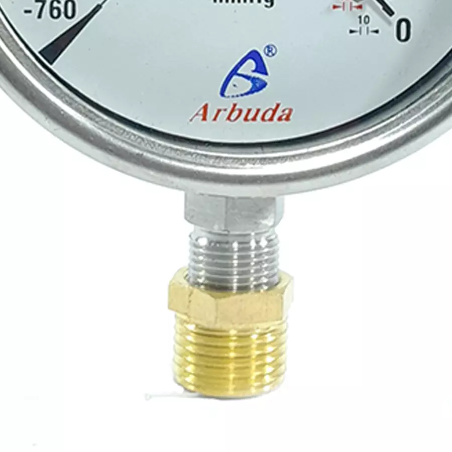 Arbuda 152.4 mm (6 Inch) Stainless Steel Analog Pressure Gauge Bottom Connection With Glycerin (Range 0 - 140 Kg/cm)