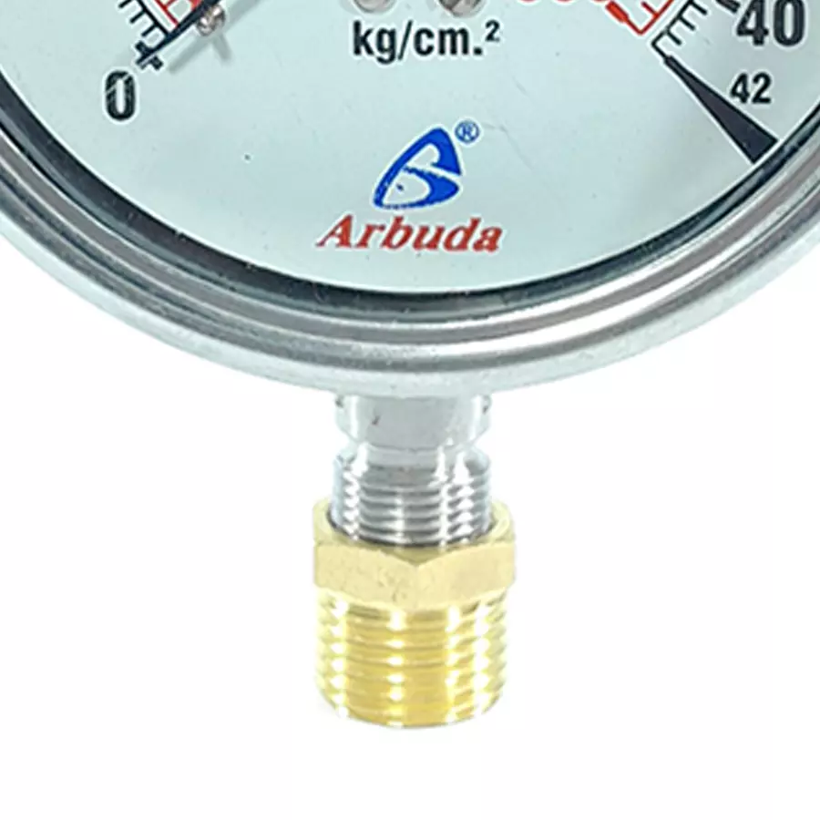 Arbuda 152.4 mm (6 Inch) Stainless Steel Analog Pressure Gauge Bottom Connection Glycerin Filled (Range 0 -5000 MMWC)