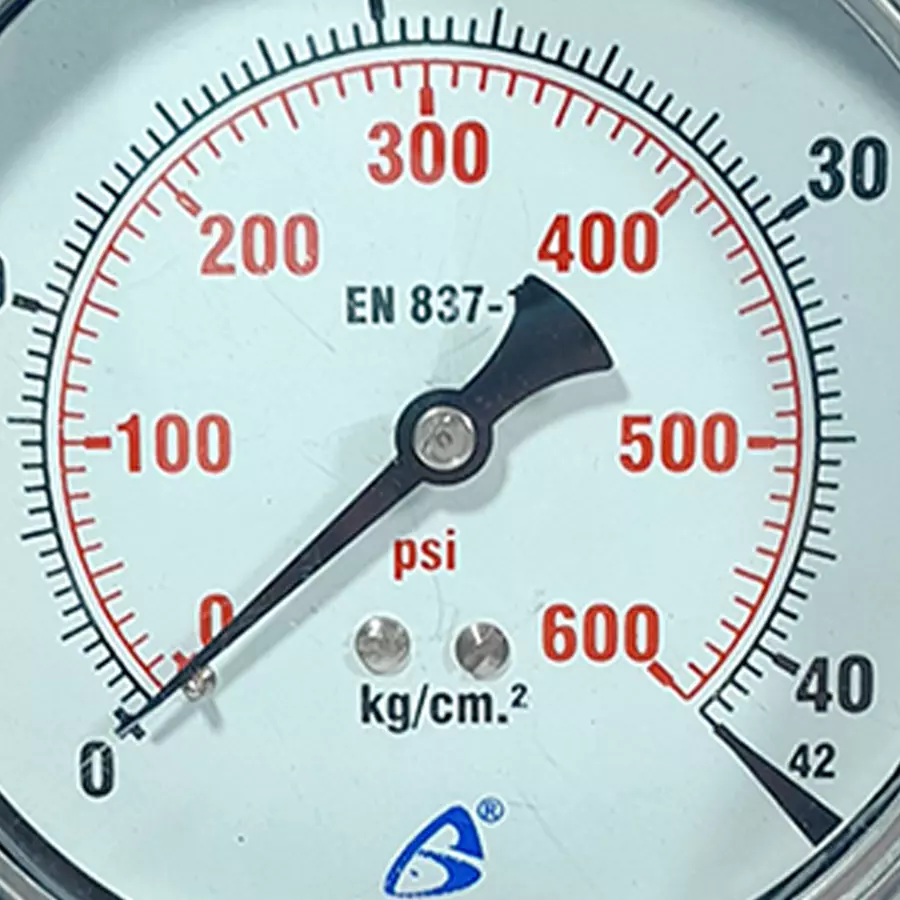 Arbuda 152.4 mm (6 Inch) Stainless Steel Analog Pressure Gauge Bottom Connection Glycerin Filled (Range 0 -5000 MMWC)