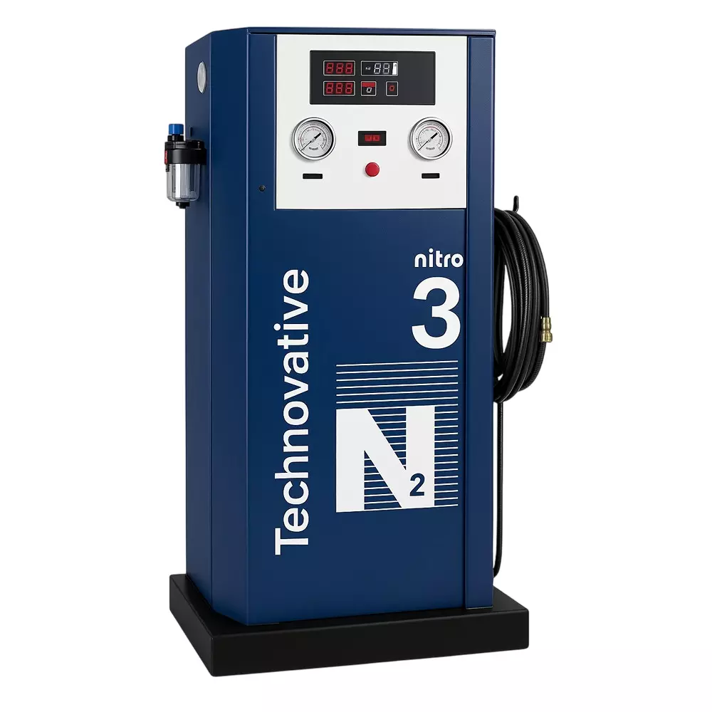 TechnoV Automatic Nitrogen Tyre Inflator 50 / 100 L Tank Capacity Powder-Coated Mild Steel Digital LCD / LED Display 80 - 100 Kg, TSANTI02