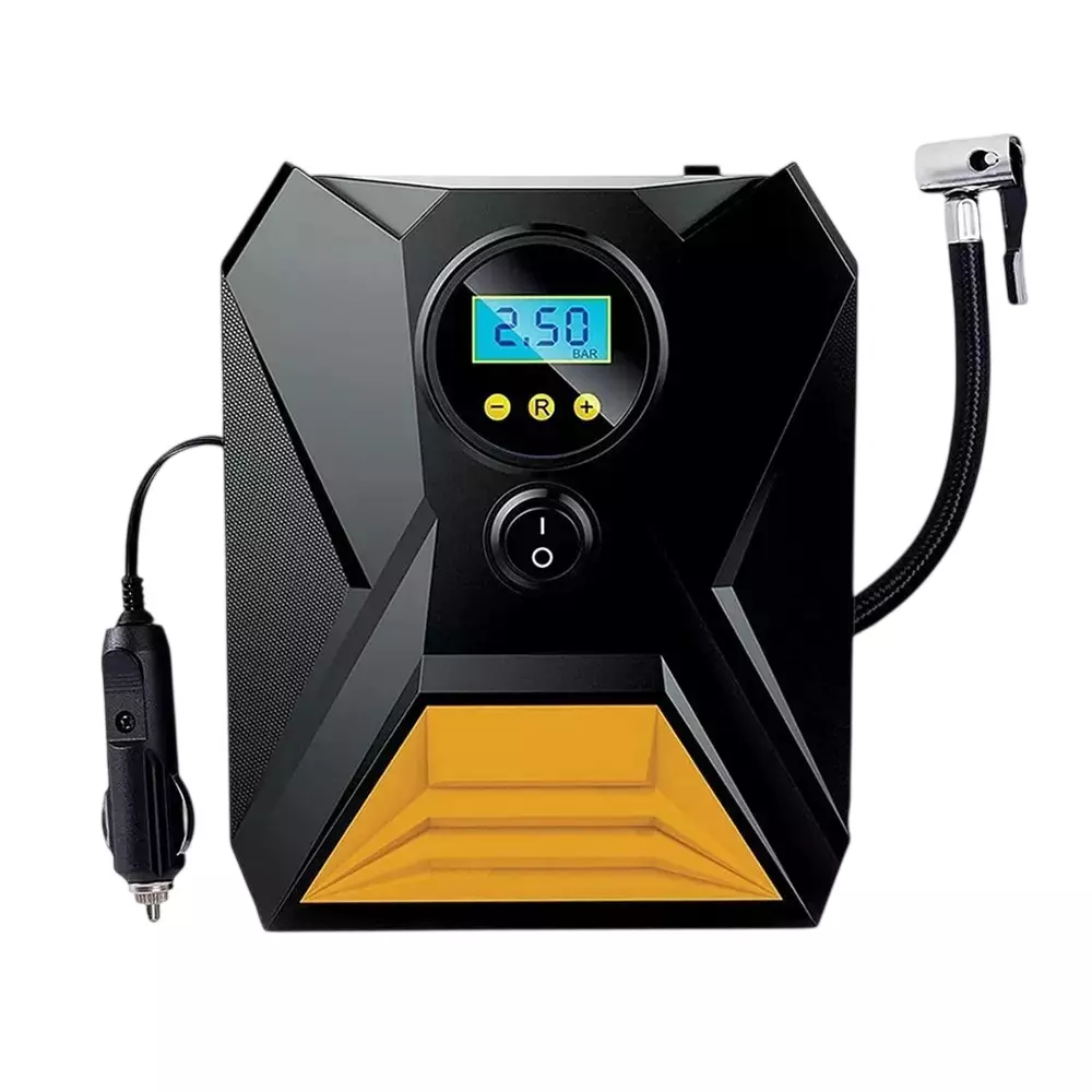 GENERIC Cordless Tyre inflator 150 PSI Pressure 2x2000 mAh lithium Battery Plastic Black & Yellow, C1809-1