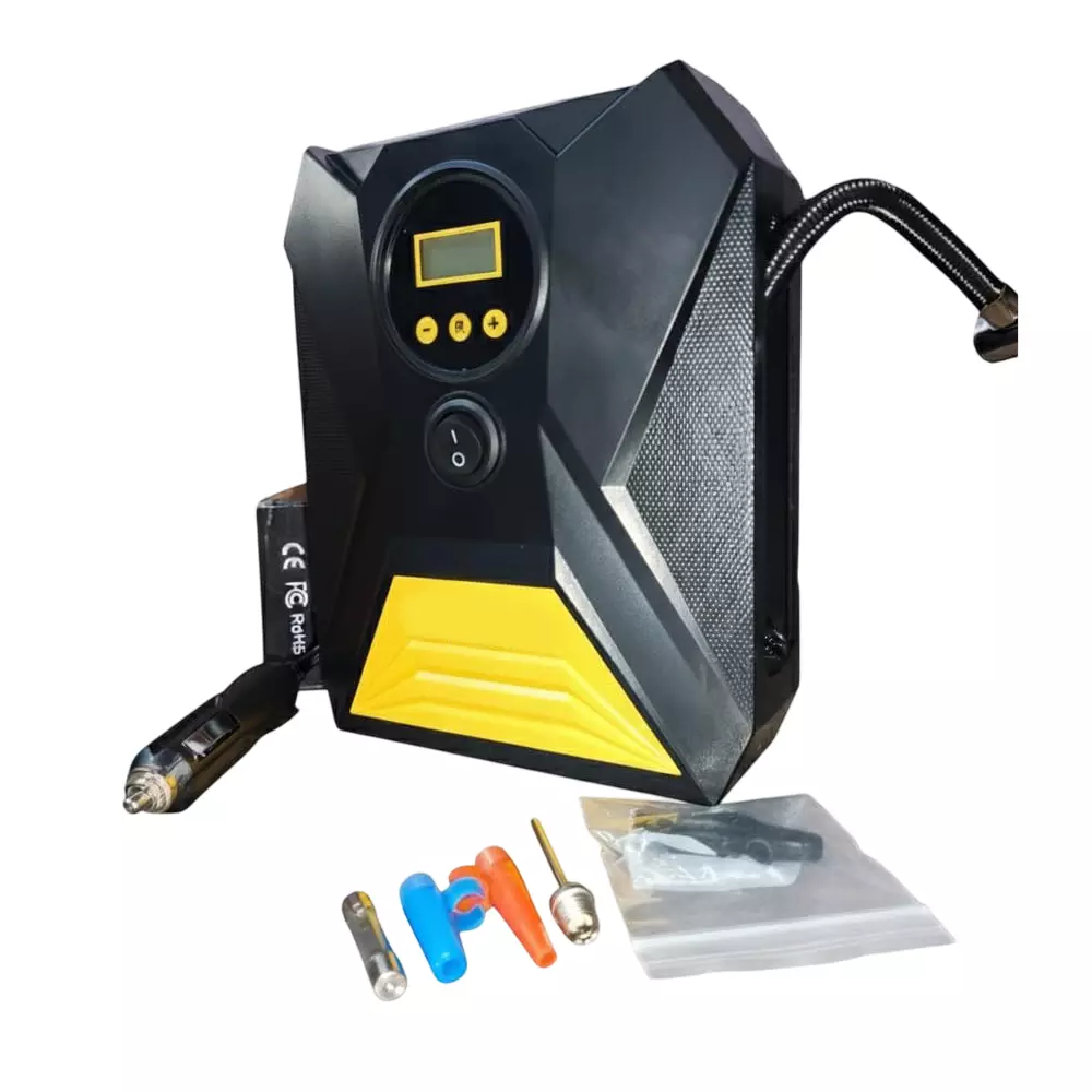 Hartley Cordless Tyre inflator 150 PSI Pressure 2x2000 mAh lithium Battery Plastic Black & Yellow, C1809-1