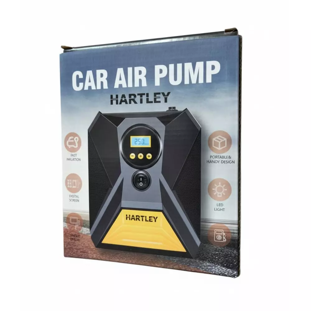 Hartley Cordless Tyre inflator 150 PSI Pressure 2x2000 mAh lithium Battery Plastic Black & Yellow, C1809-1