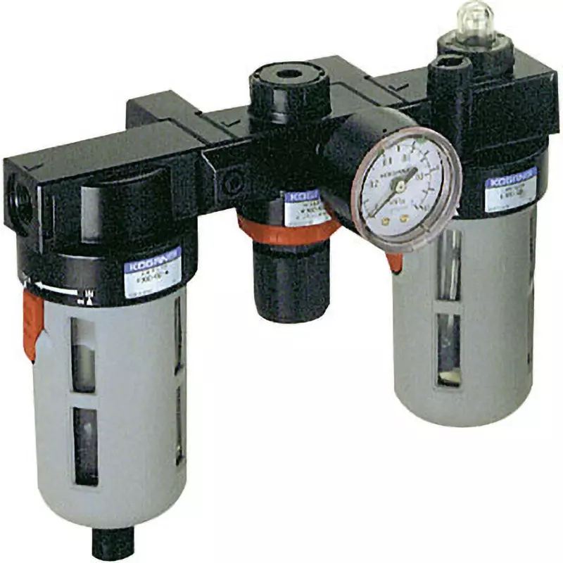 KOGANEI 1/8 inch 005-0.83 MPa RC Thread Filter Regulator & Air Lubricator (FRL), C150-01-BG-D
