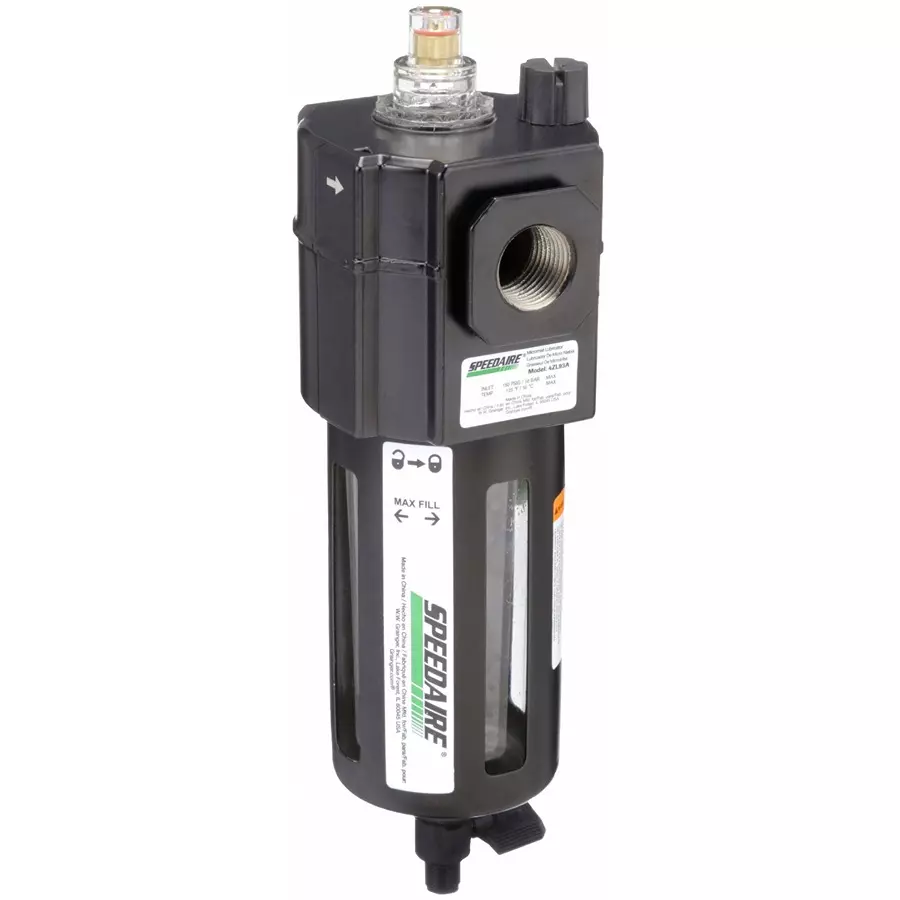 SPEEDAIRE 150 psi, 12.7 mm (1/2 Inch) NPT Inlet Compressed Air Lubricator, 4ZL93