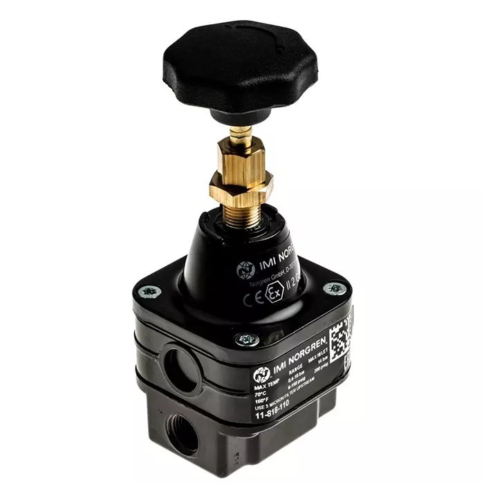 Norgren Pneumatic Regulator G 1/4 Regulator-0.4 bar to 10 1/4in 14 max. input, 11-818-110