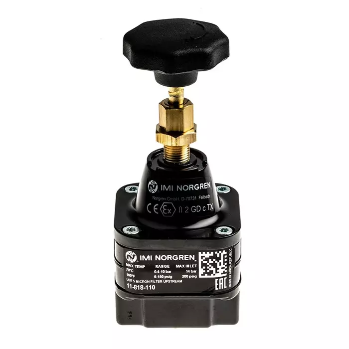 Norgren Pneumatic Regulator G 1/4 Regulator-0.4 bar to 10 1/4in 14 max. input, 11-818-110