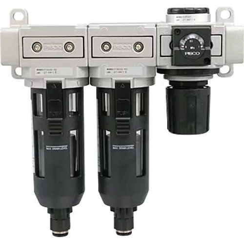 PISCO Air Filter With Micro Mist Filter Regulator Auto Drain 300 L/min (ANR), UAMR300-02-AD-R