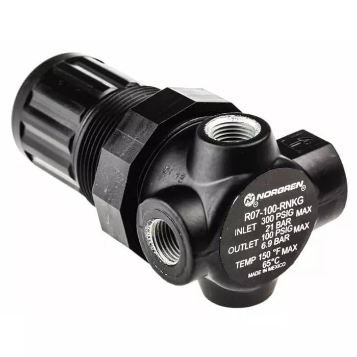 Norgren Pneumatic Regulator G 1/8 Regulator-0.3 bar to 7 1/8in 20 max. input, R07-100-RNKG