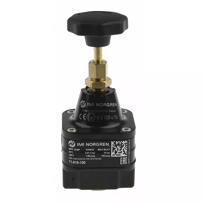 Norgren Pneumatic Regulator G 1/4 Regulator-0.07 bar to 4 1/4in 10 max. input, 11-818-100
