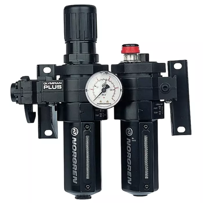 Norgren Pneumatic Air Preparation G 3/8 FRL Auto matic Drain 401¼m Filtration Size-With Pressure Gauge, BL64-301
