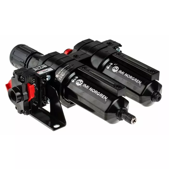 Norgren Pneumatic Air Preparation G 1/2 FRL Auto matic Drain 401¼m Filtration Size-With Pressure Gauge, BL64-401