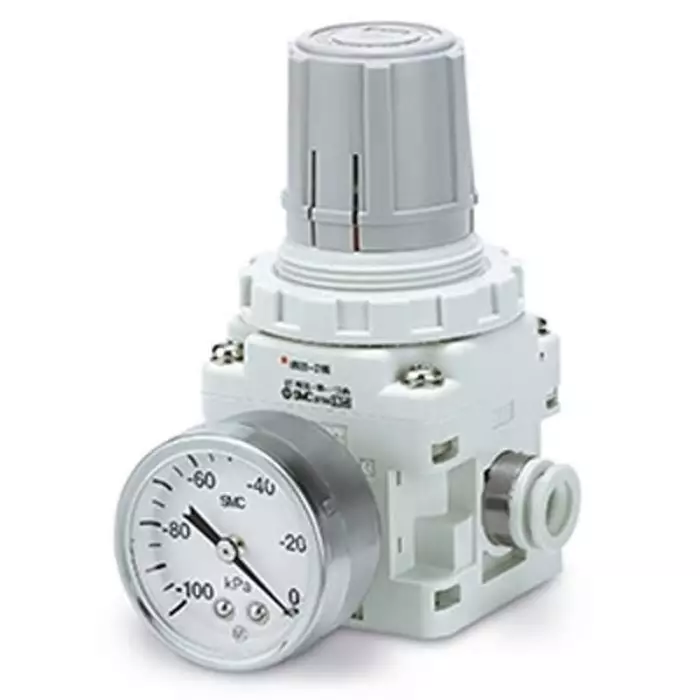 SMC Metric M8 port 240 LPM Vacuum Regulator, -1.3kPa to -100kPa, IRV20A-LC08