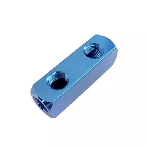 INTECO Manifold 2 Way Straight 6.35 mm (1/4 Inch) Blue