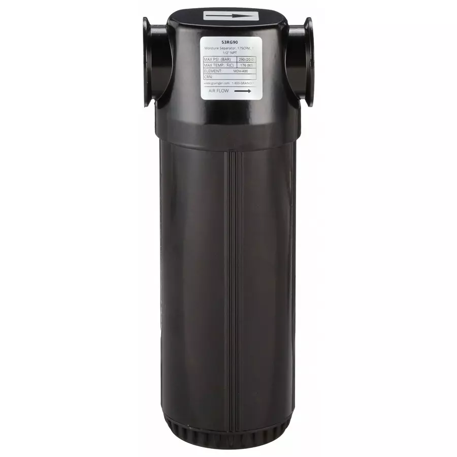 SPEEDAIRE 1 1/2 inch NPT 175 cfm Pneumatic Condensate Separator 290 PSI, 53RG90
