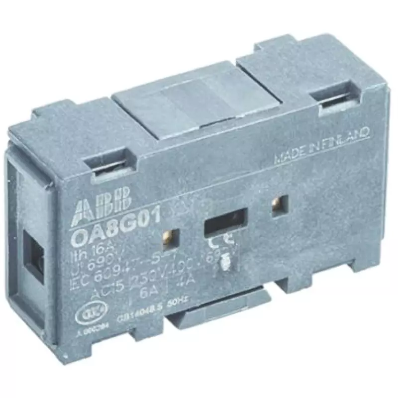 ABB Auxiliary Contact Auxiliary contact block Accessory Type OT16 Series Combination Equipment IP20 Ip Grade, OA8G01