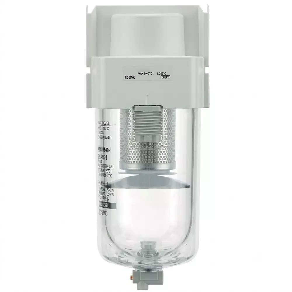 SMC Air Filter Modular Type AF10-AF60-A Series 1/4 inch (6.35 mm) Port Size and Polycarbonate Bowl, AF20-F02B-A