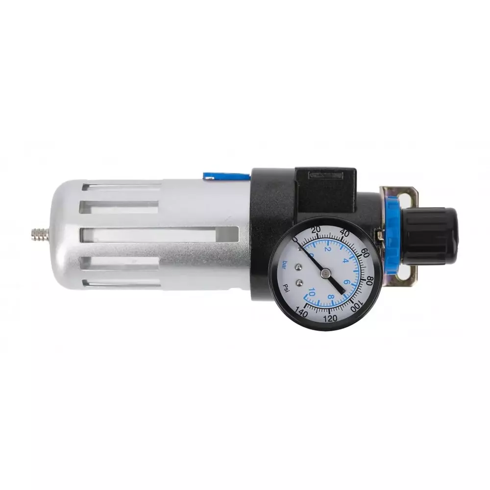 Hogert Technik Air Line Filter with Pressure Gauge 9 Bar Maximum Pressure and Size 1/4 inch (6.35 mm), HT4R872