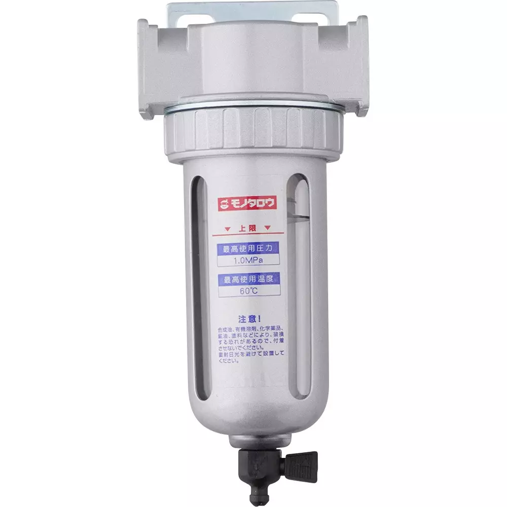 MonotaRO Air Filter Semi-Auto Drain Bracket: Aluminum alloy, Body: Steel 1 Mpa PT Type Thread, F-04