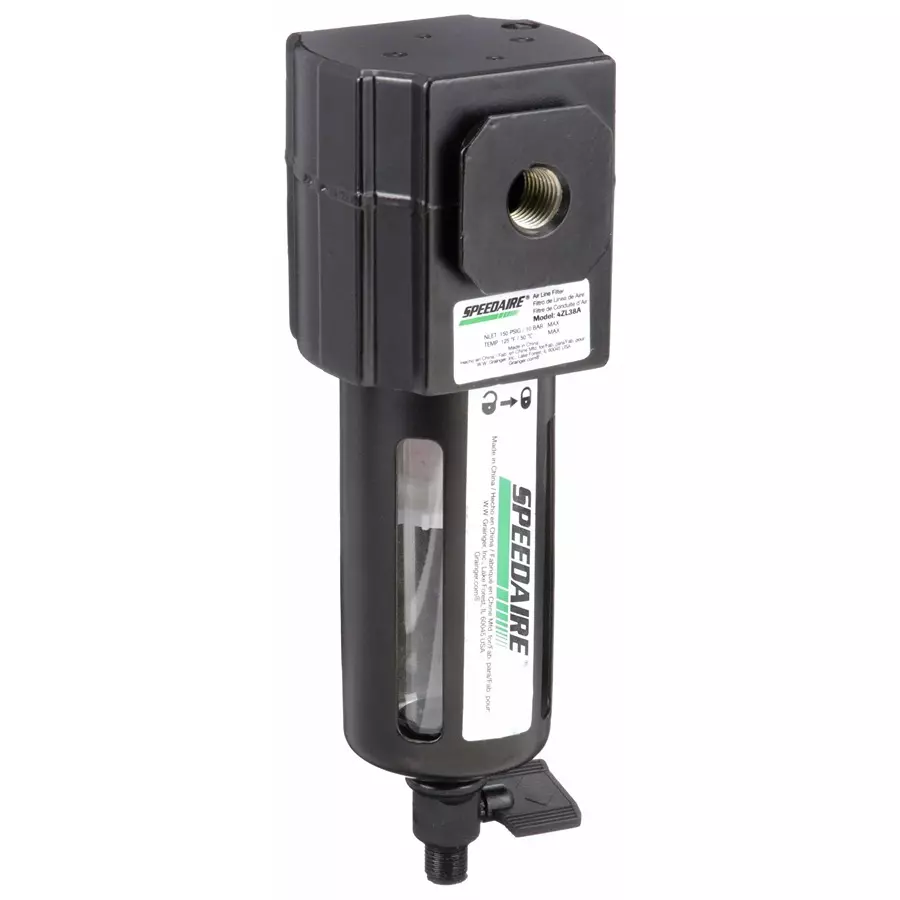 SPEEDAIRE Compressed Air Filter Particulate 1/4 in NPT 5 µm 55 cfm, 4ZL38