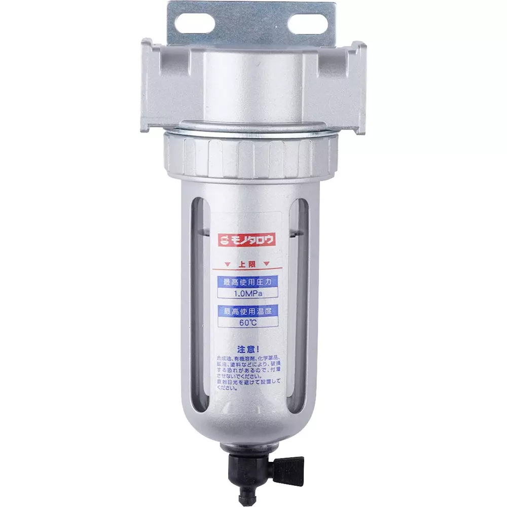 MonotaRO Air Filter Semi-Auto Drain Bracket: Aluminum alloy, Body: Steel 1 Mpa PT Type Thread, F-02