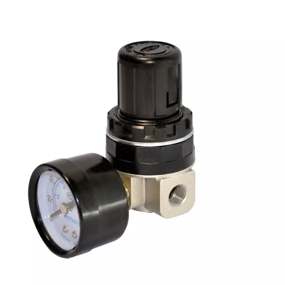 Airtac Pressure Regulator 1.5 MPa (215 psi) Proof Pressure and -20 to 70°C Ambient and Fluid Temperature, SDR100 (w/o mounting kit & with pressure gauge)