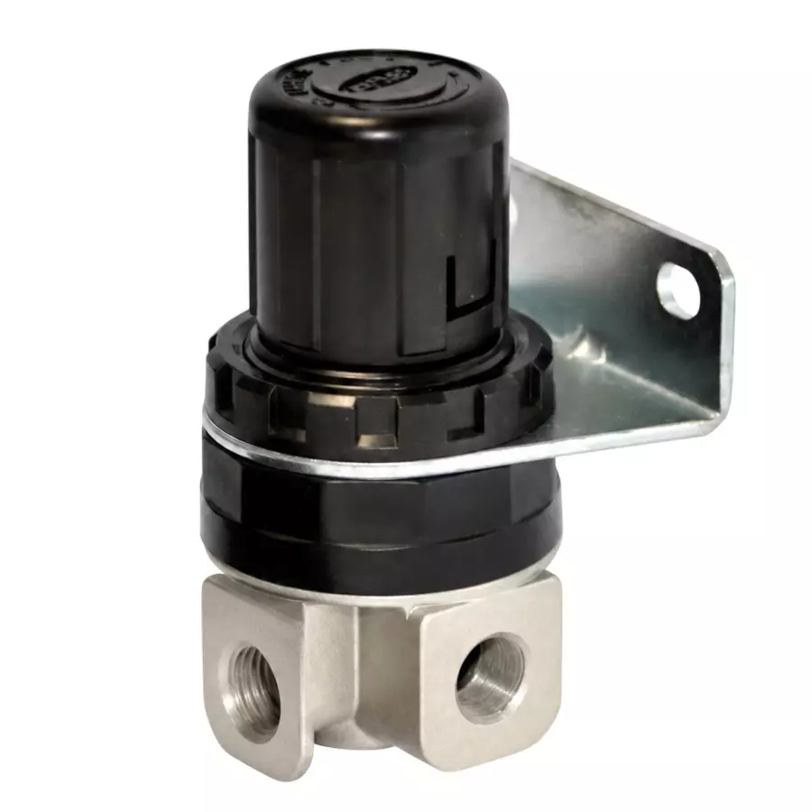 Airtac Pressure Regulator 1.5 MPa (215 psi) Proof Pressure and -20 to 70°C Ambient and Fluid Temperature, SDR200 (w/o pressure gauge with mounting kit)