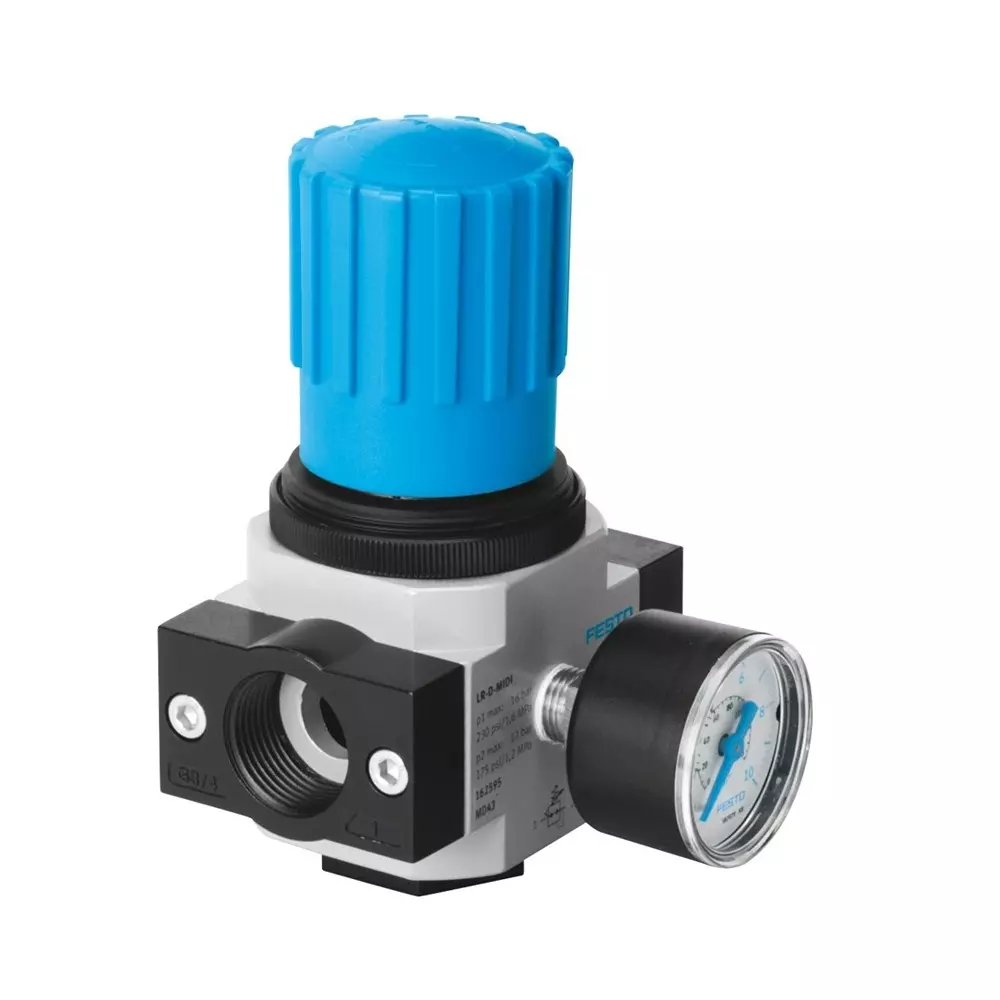 FESTO Pressure Regulator Rotary Knob With Detent Actuator Lock Directly Actuated Diaphragm Regulator Design, 162583