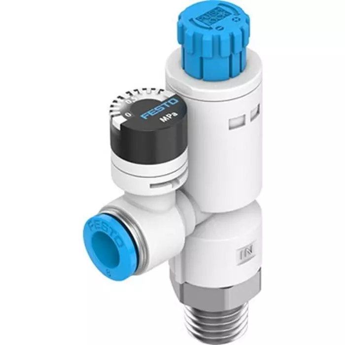 Festo Filter Regulator 1 bar to 8 bar, 1/8 in, 8 bar max. input, VRPA-LM-R18-Q6-image-1