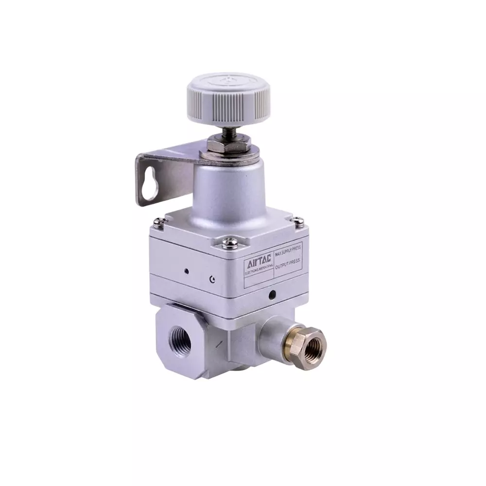 Airtac GPR Precision Regulator without Pressure Gauge 1/8 inch (3.17 mm) Port Size and 1.0 MPa Maximum Supply Pressure, GPR200