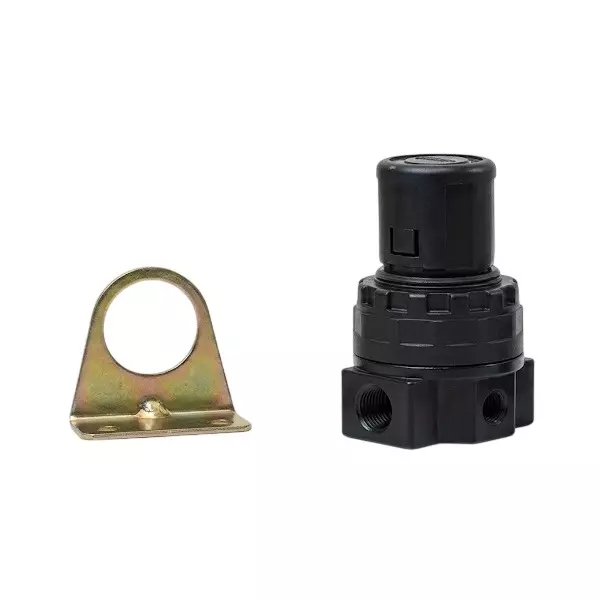 Airtac Pressure Regulator 1.5 MPa (215 psi) Proof Pressure and -20 to 70°C Ambient and Fluid Temperature, SR200 (w/o pressure gauge with mounting kit)