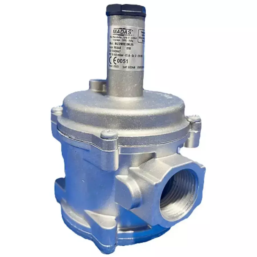 Madas Pressure Regulator Aluminium Silver 400-500 mbar Pressure Bar for Industrial Use, RG/2MTE DN 25
