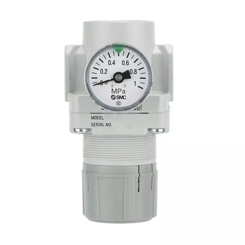 SMC Air Pressure Regulator Modular Type Aluminium Body White Color and 1/2 inch (12.7 mm) Port Size, AR40-04BG1-B