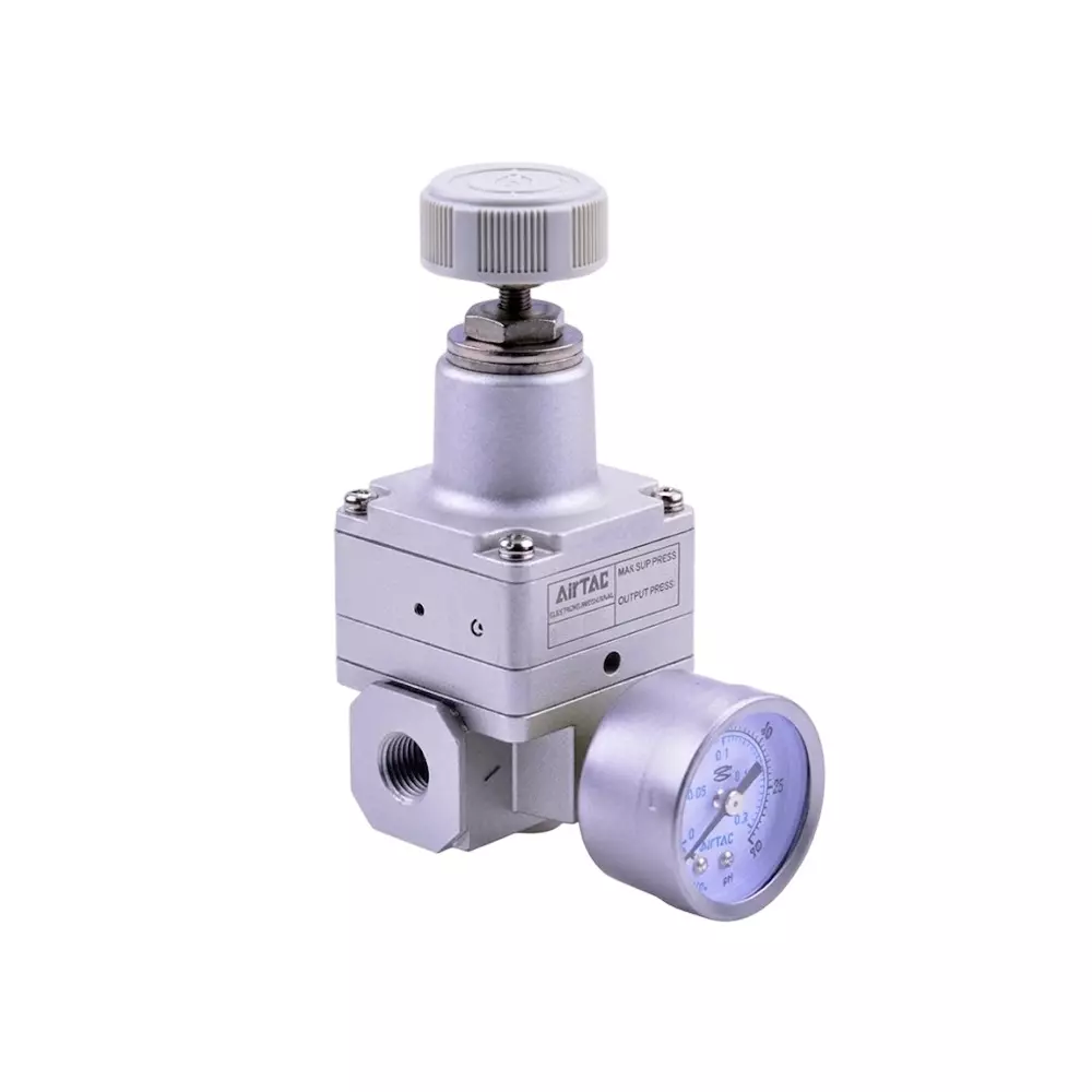 Airtac GPR Precision Regulator without Mounting Kit 1/4 inch (6.34 mm) Port Size and 1.0 MPa Maximum Supply Pressure, GPR400