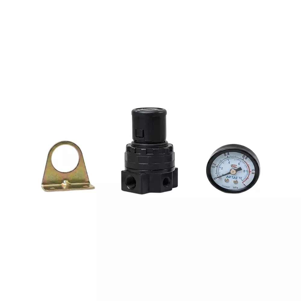 Airtac Pressure Regulator 1/8 inch (3.17 mm) Port Size and 1.0 MPa (145 psi) Maximum Pressure, SR200-06