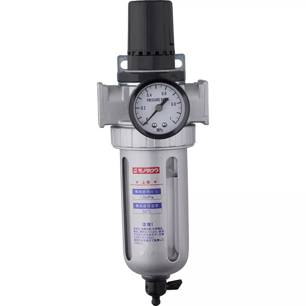 MonotaRO Filter Regulator Semi-Auto Drain Aluminum alloy 1 Mpa Rc Type Thread, FR-03