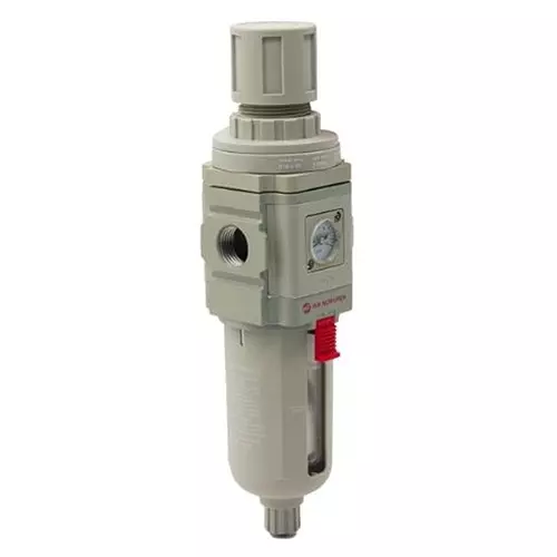 RS PRO Pneumatic Regulator 10 bar Max Pressure Aluminium Manual 5 μm 262 mm 63 mm, 2354735