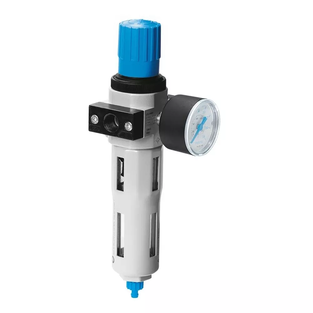 FESTO Filter Regulator Rotary Knob With Detent Actuator Lock Filter Regulator With Pressure Gauge Design, 162682