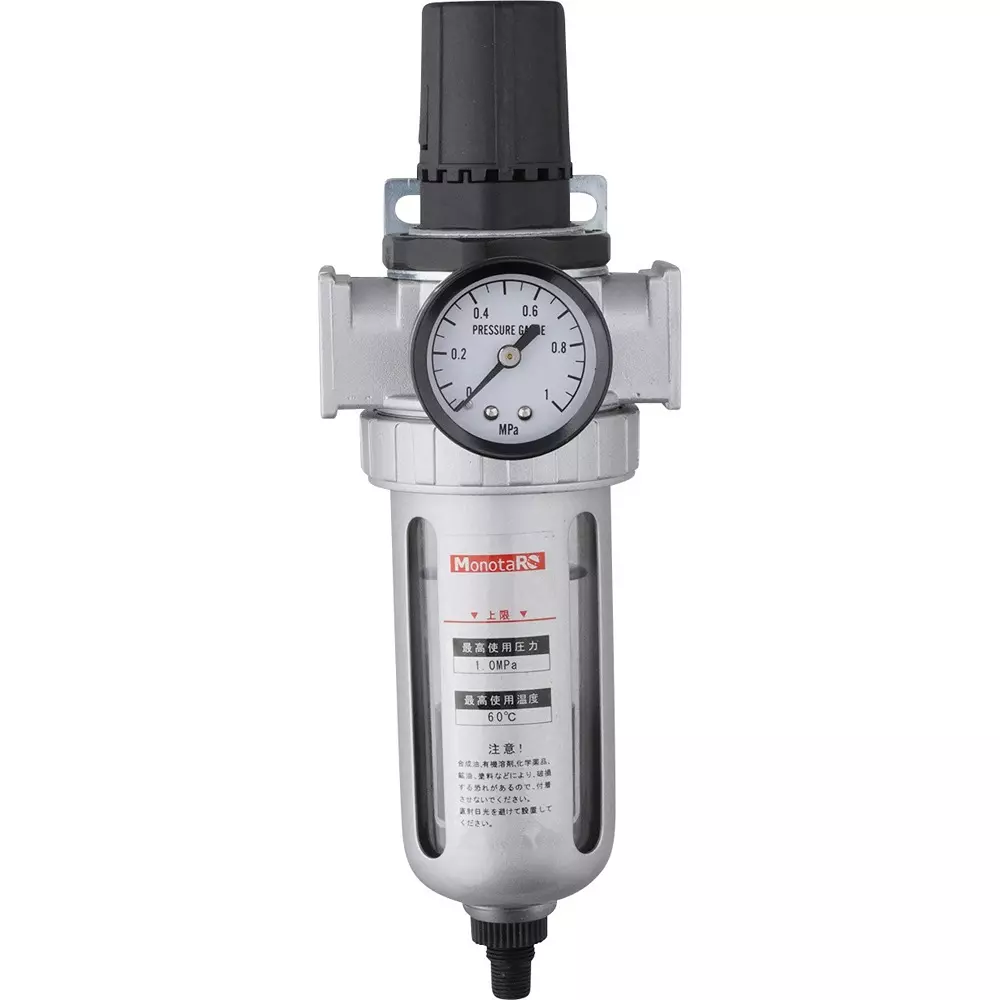 MonotaRO Filter Regulator Auto Drain Aluminum alloy 1 Mpa Rc Type Thread, FR-03A