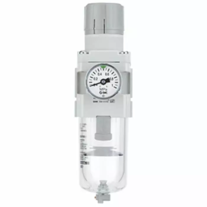SMC AW-A Filter Regulator, 5 μm, G 1/4, Auto, 0.5 - 7 bar, AW20-F02BG-A