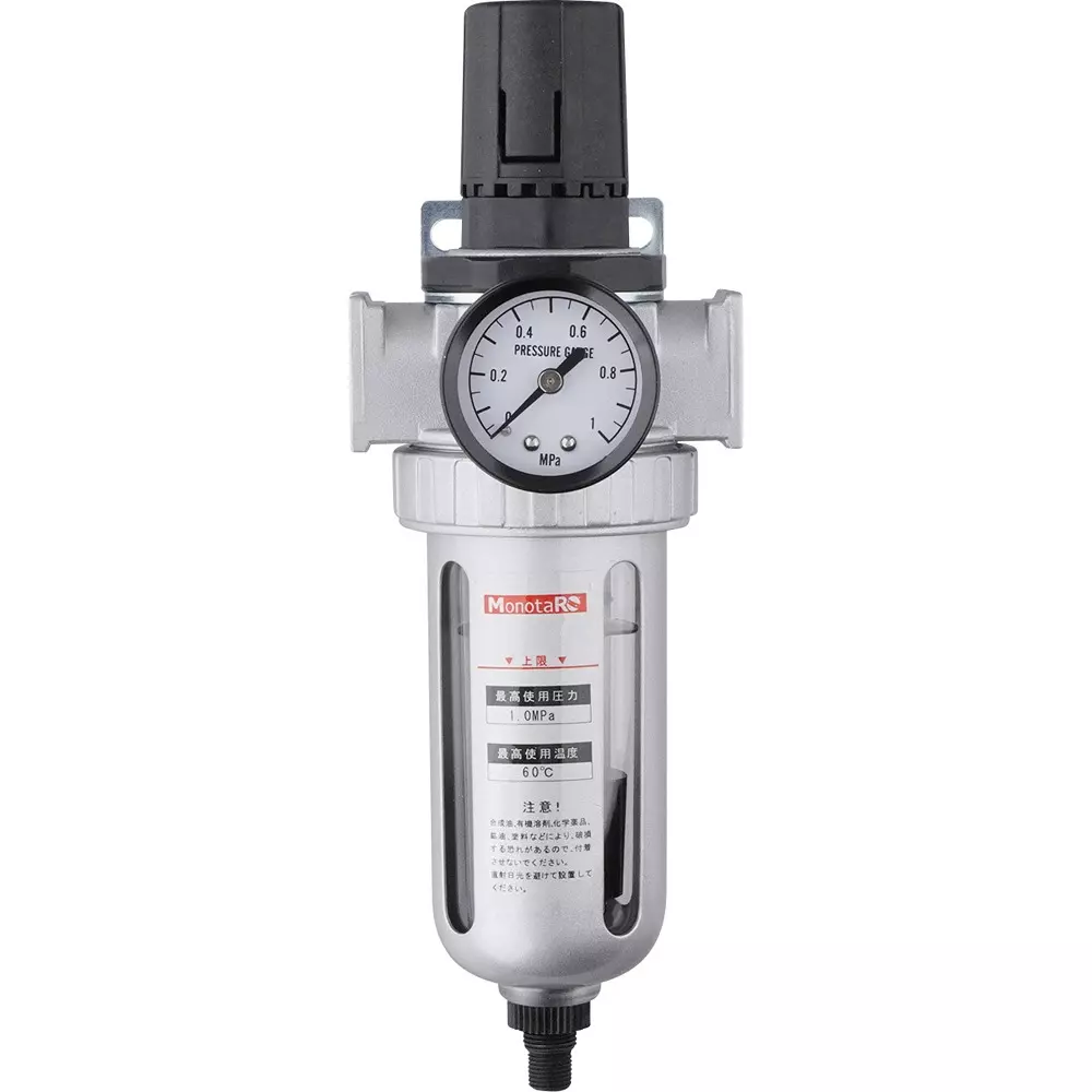 MonotaRO Filter Regulator Auto Drain Aluminum alloy 1 Mpa Rc Type Thread, FR-02A